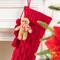 Glitzhome® 22"L Red Knitted Christmas Stocking with Gingerbread Man Ornament